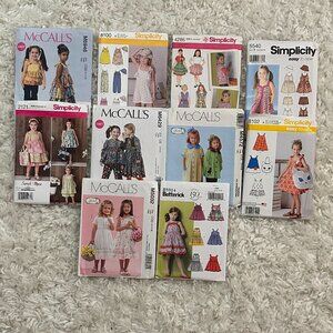 Lot Of 10 Girl's Clothing Sewing Patterns Sizes 2-8 Artsy Matilda Jane Style